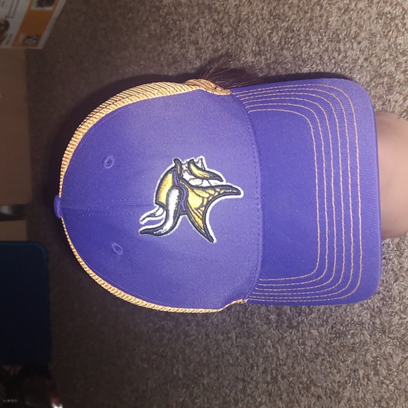 NFL Team Minnesota Vikings Trucker Mesh Fitted Stretch Hat OS - Picture 2 of 8